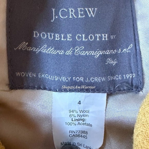 J.Crew goldenrod double breasted double cloth wool belted coat *shop@iamwarrior - Picture 14 of 15